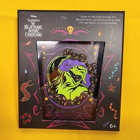 Loungefly Disney Nightmare Before Christmas Oogie Boogie Glow Dark LE 3" Pin NEW - Picture 1 of 9